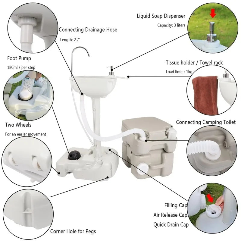 Portable Sink & Toilet Combo