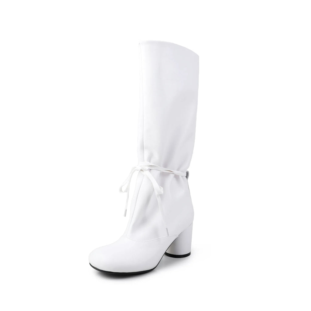 Furtado cowhide Ankle strap Knee high boots