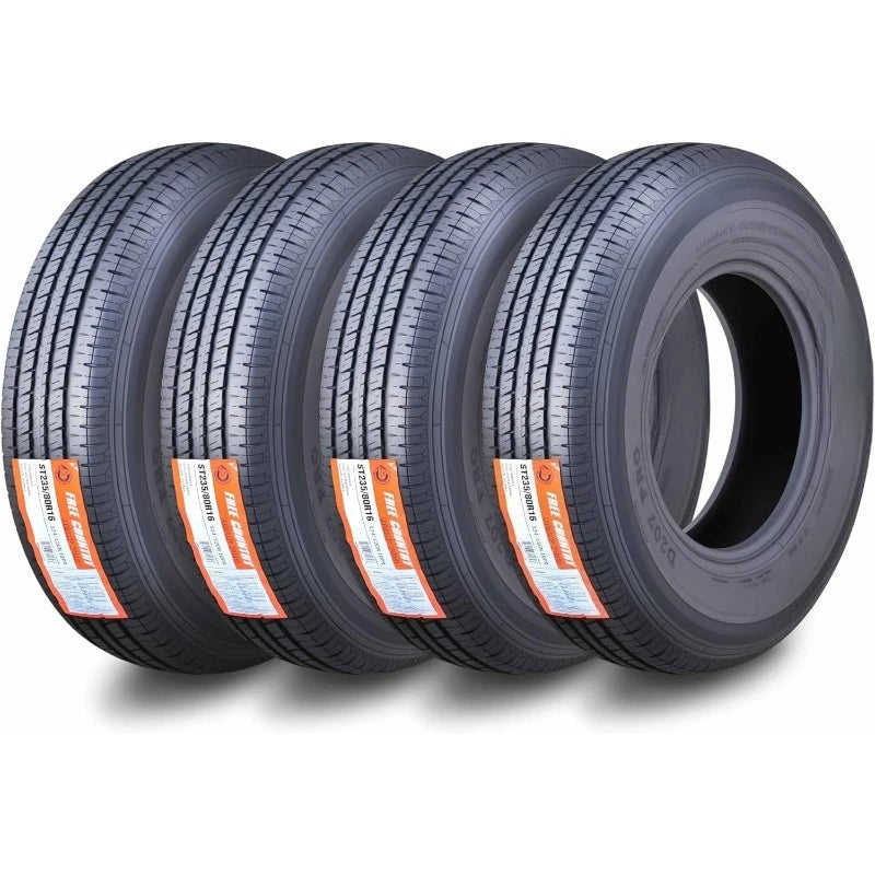 Grand Ride Set 4 Trailer Tires ST235/80R16 Radial 10 Ply Load Range E Steel Belted Radial W/Featured Scuff Guard 11123