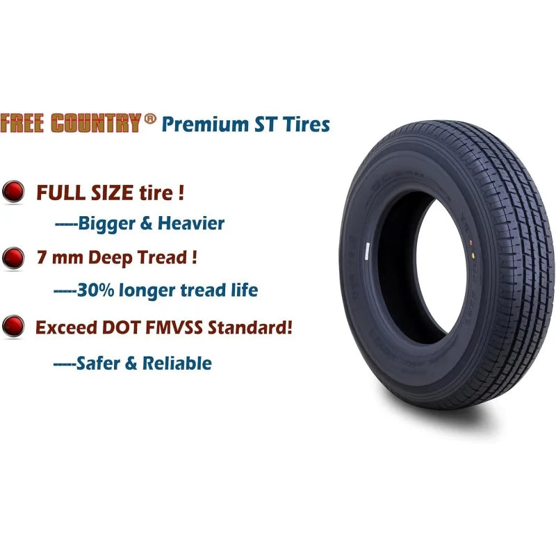 Grand Ride Set 4 Trailer Tires ST235/80R16 Radial 10 Ply Load Range E Steel Belted Radial W/Featured Scuff Guard 11123