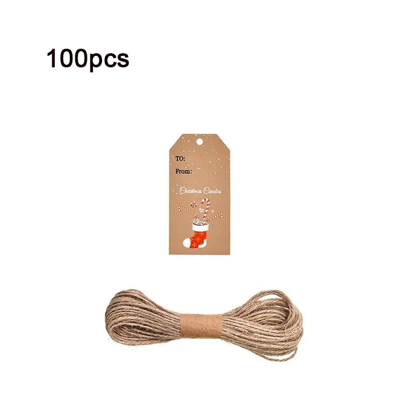 Merry Christmas Gift Wrapping Paper Tags