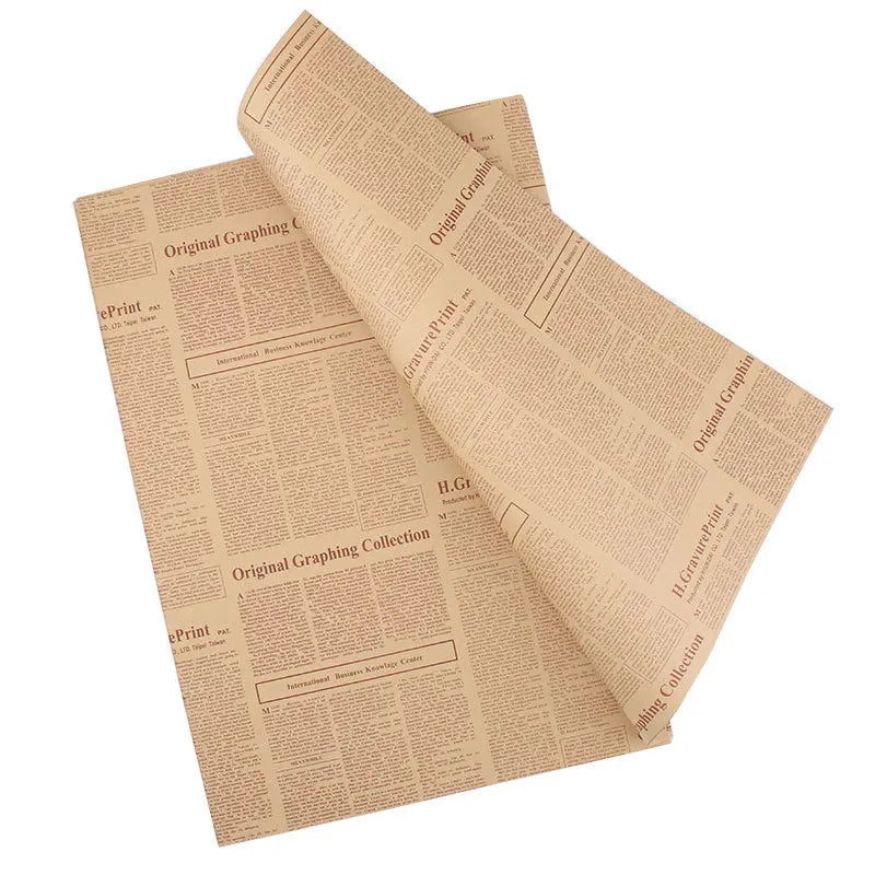Double Sided Vintage Kraft English Newspaper Wrapping Paper