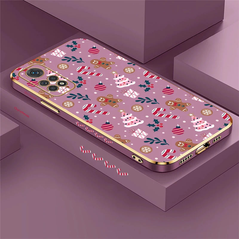 Soft Plating Phone Case For Xiaomi Redmi Note 8 9 Pro Max 9S 11 4G 11S 11E 11T 10T 10 Lite Christmas Tree Pattern Back Cover