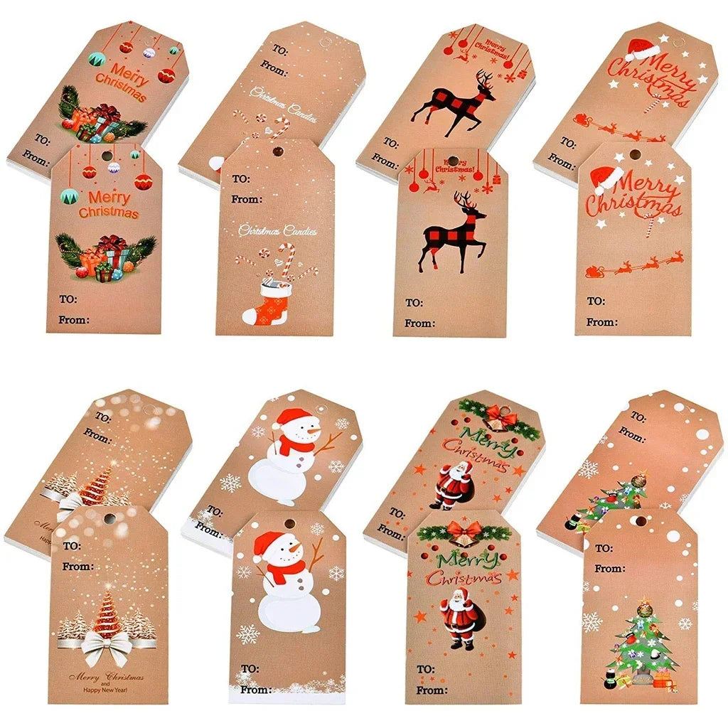 Merry Christmas Gift Wrapping Paper Tags