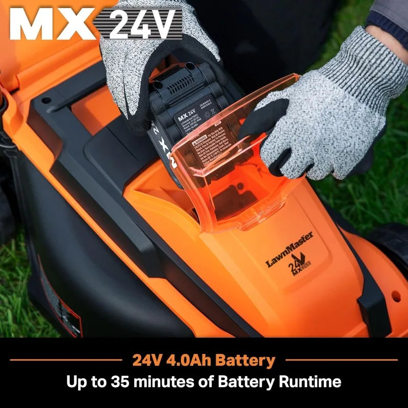 24VMWBL 24V Max 13-inch Cordless Lawn Mower And Cordless Leaf Blower Combo With 2x4.0Ah Batteries And Charger