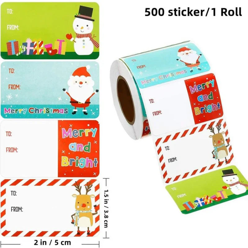 500 Christmas Label Stickers