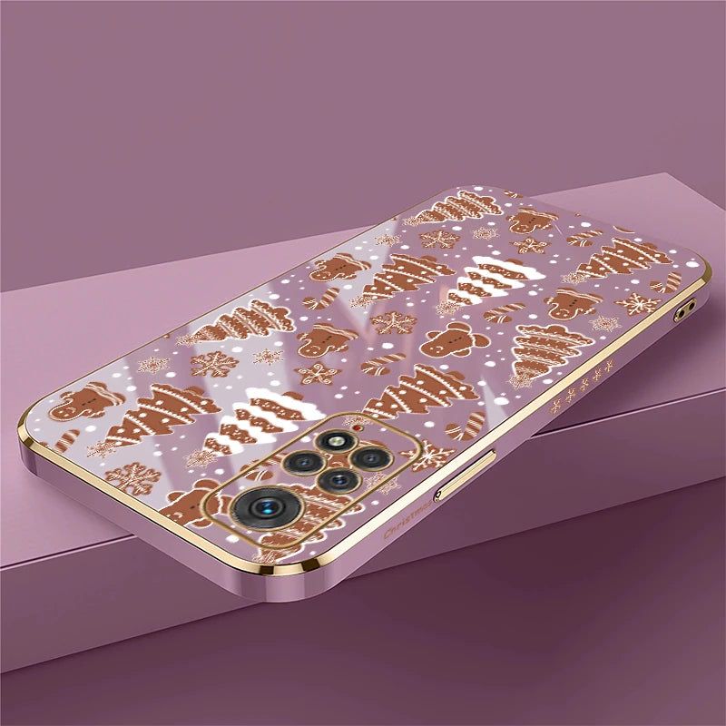 Soft Plating Phone Case For Xiaomi Redmi Note 8 9 Pro Max 9S 11 4G 11S 11E 11T 10T 10 Lite Christmas Tree Pattern Back Cover