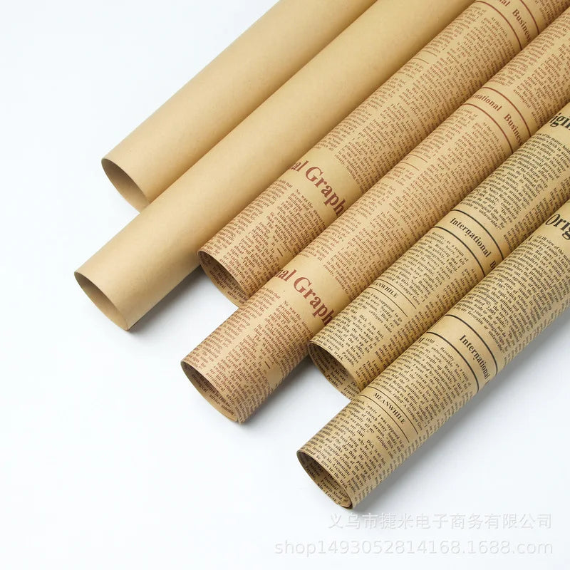 Double Sided Vintage Kraft English Newspaper Wrapping Paper