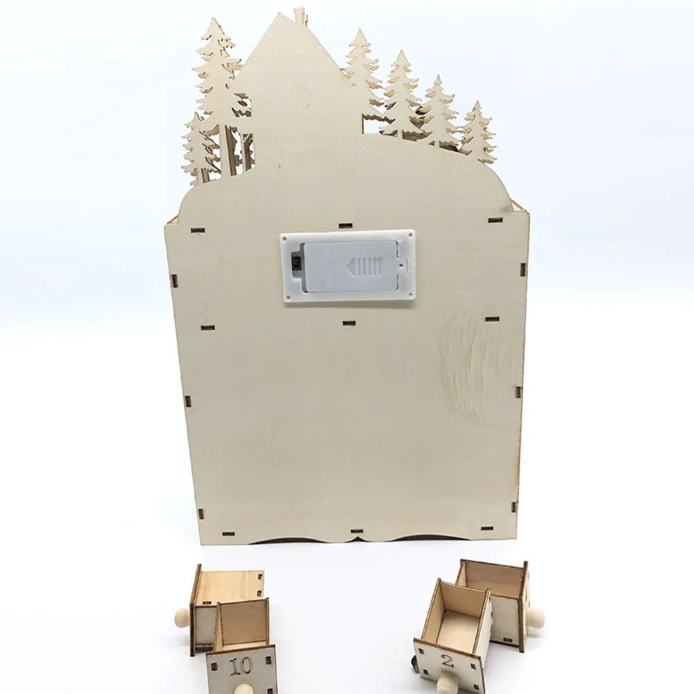 Wooden Lighted Village Advent Calendar