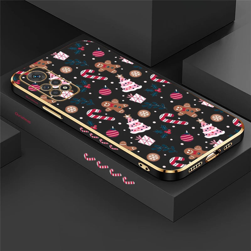 Soft Plating Phone Case For Xiaomi Redmi Note 8 9 Pro Max 9S 11 4G 11S 11E 11T 10T 10 Lite Christmas Tree Pattern Back Cover