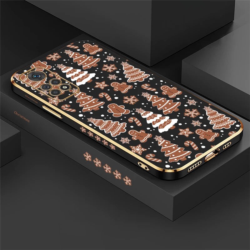 Soft Plating Phone Case For Xiaomi Redmi Note 8 9 Pro Max 9S 11 4G 11S 11E 11T 10T 10 Lite Christmas Tree Pattern Back Cover