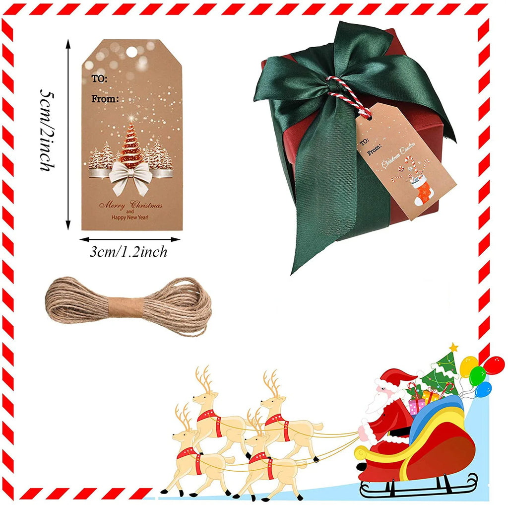 Merry Christmas Gift Wrapping Paper Tags