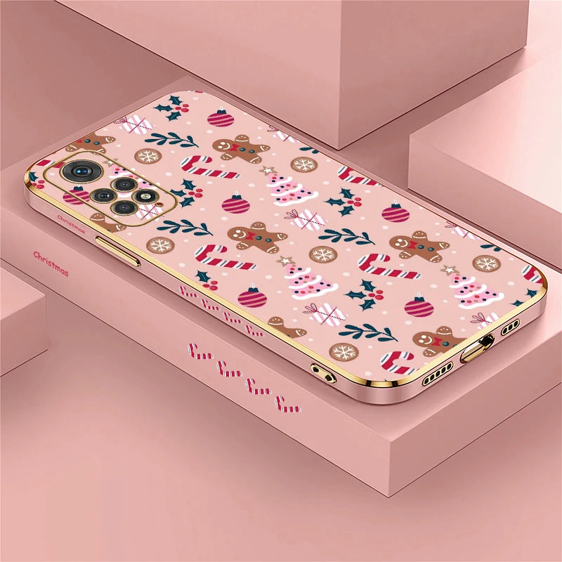 Soft Plating Phone Case For Xiaomi Redmi Note 8 9 Pro Max 9S 11 4G 11S 11E 11T 10T 10 Lite Christmas Tree Pattern Back Cover