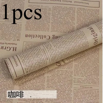 Double Sided Vintage Kraft English Newspaper Wrapping Paper