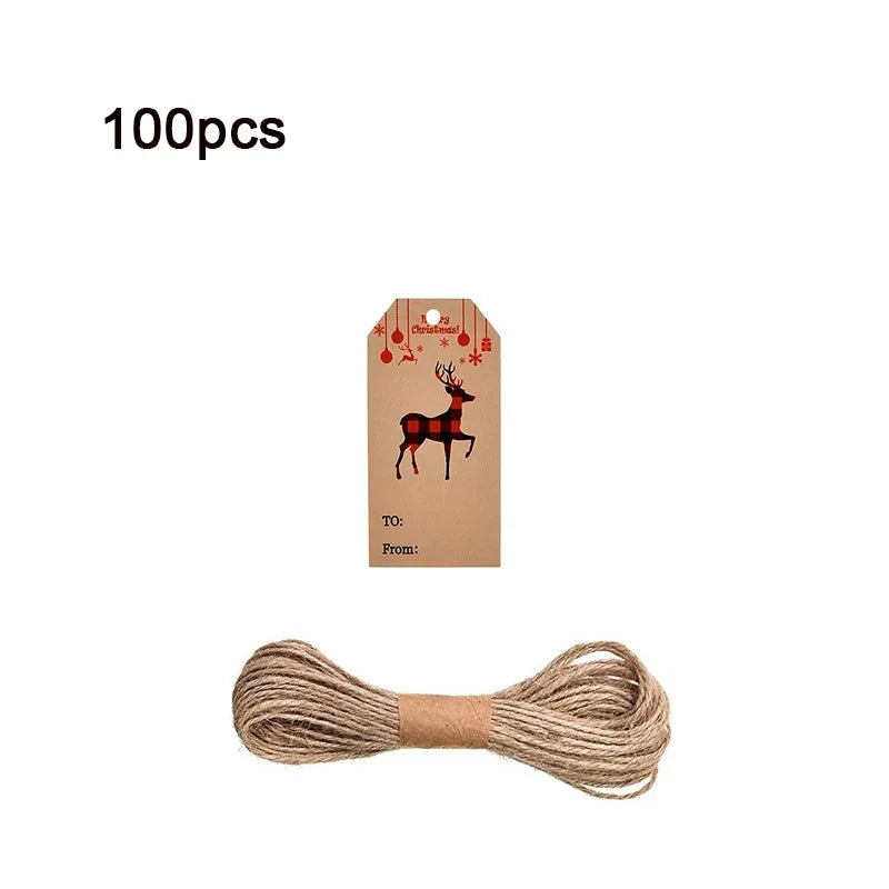 Merry Christmas Gift Wrapping Paper Tags