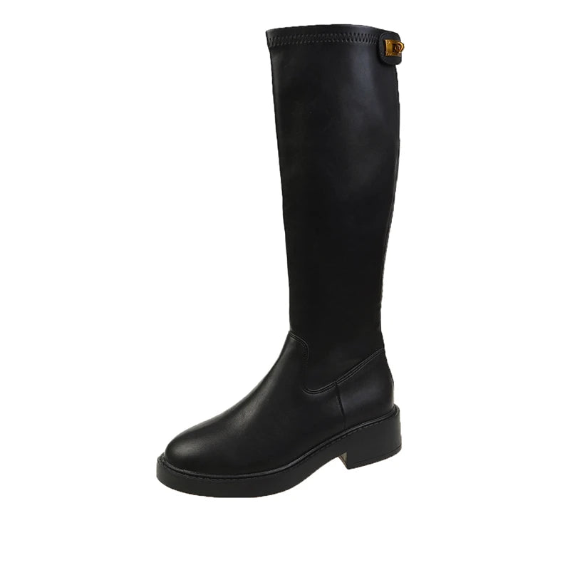 Women's Long Boots Leather Knee High boots