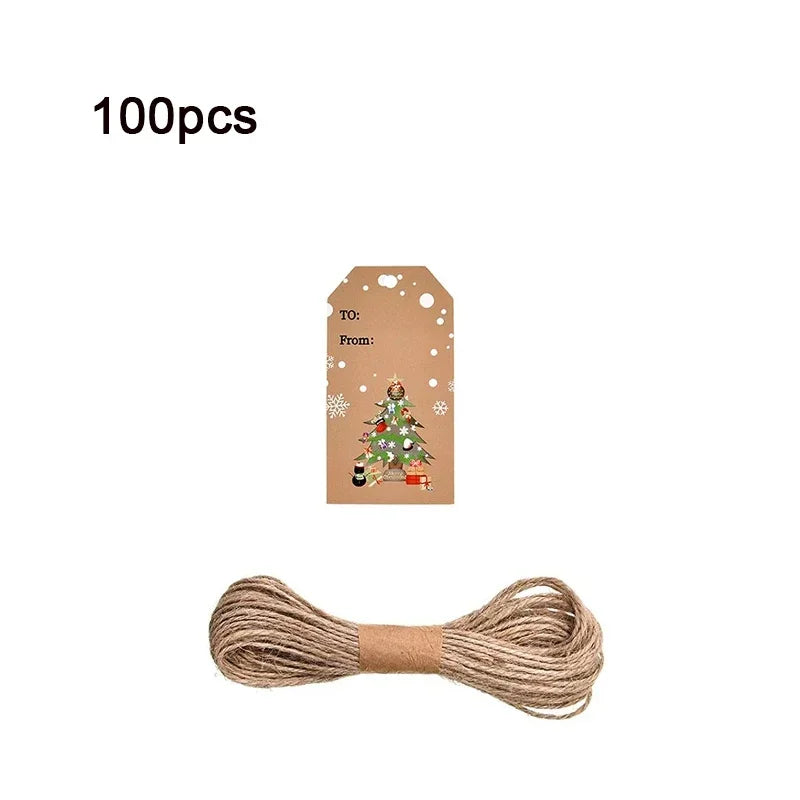 Merry Christmas Gift Wrapping Paper Tags