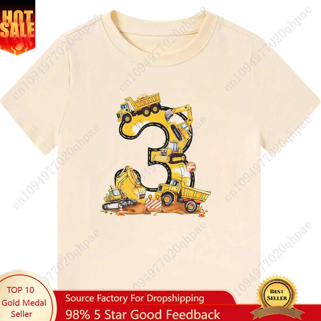 Boy Birthday Shirt 2-5 Years Cotton Party T-Shirt