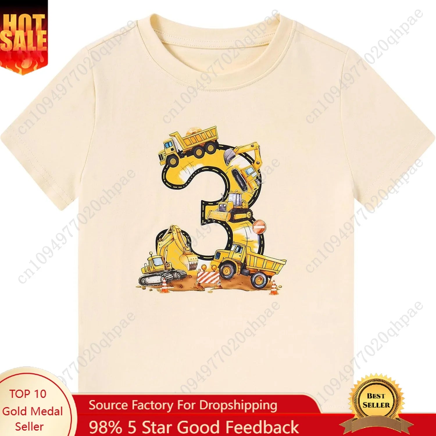 Boy Birthday Shirt 2-5 Years Cotton Party T-Shirt