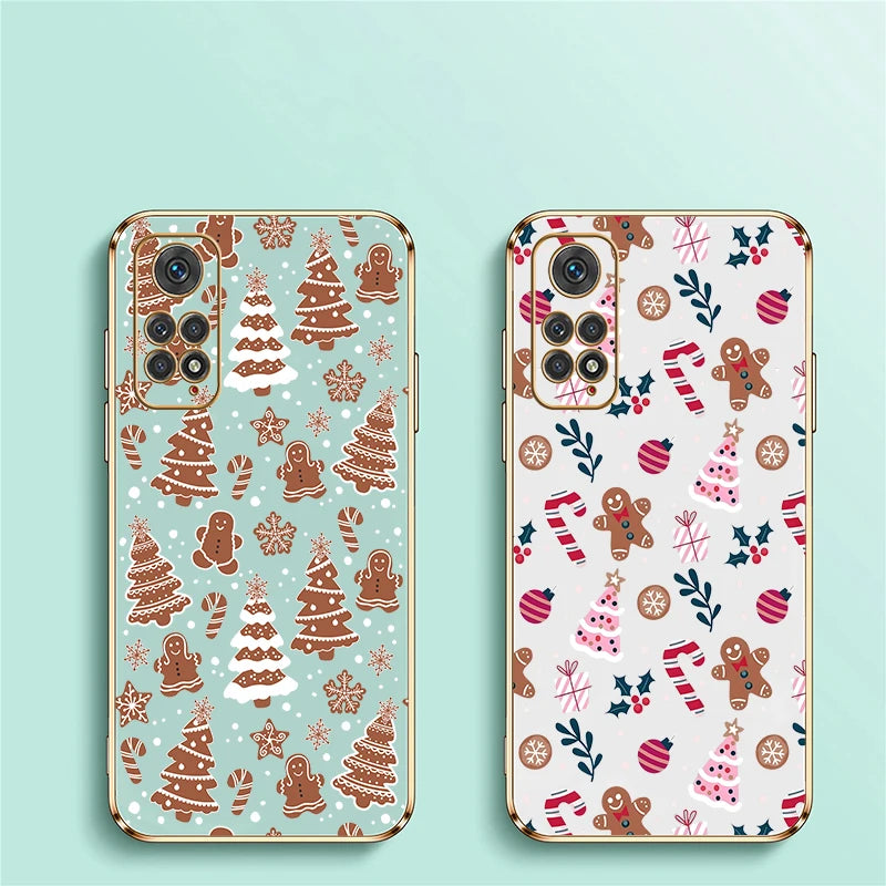 Soft Plating Phone Case For Xiaomi Redmi Note 8 9 Pro Max 9S 11 4G 11S 11E 11T 10T 10 Lite Christmas Tree Pattern Back Cover