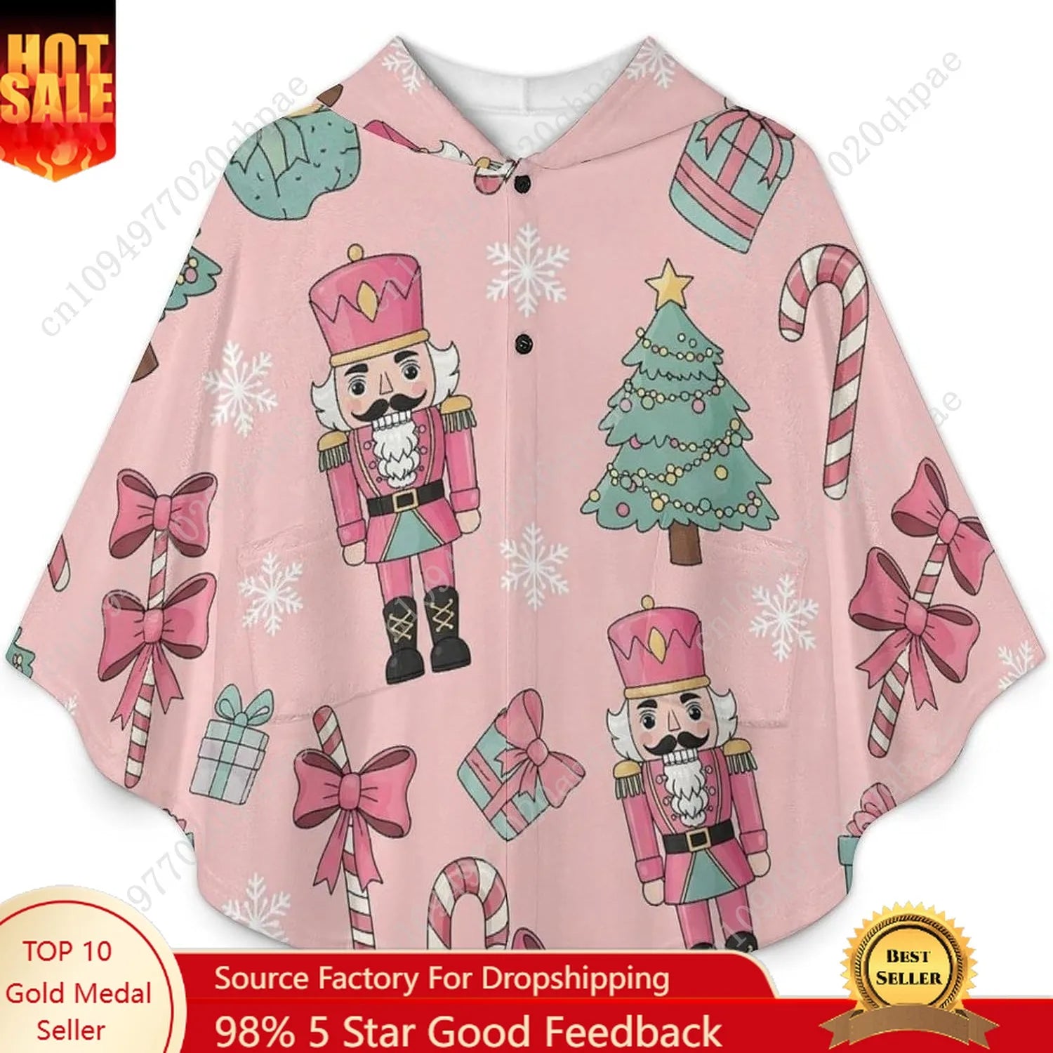 Sweater, Christmas Nutcracker  Hoodie With Pockets For Kids And Teenagers