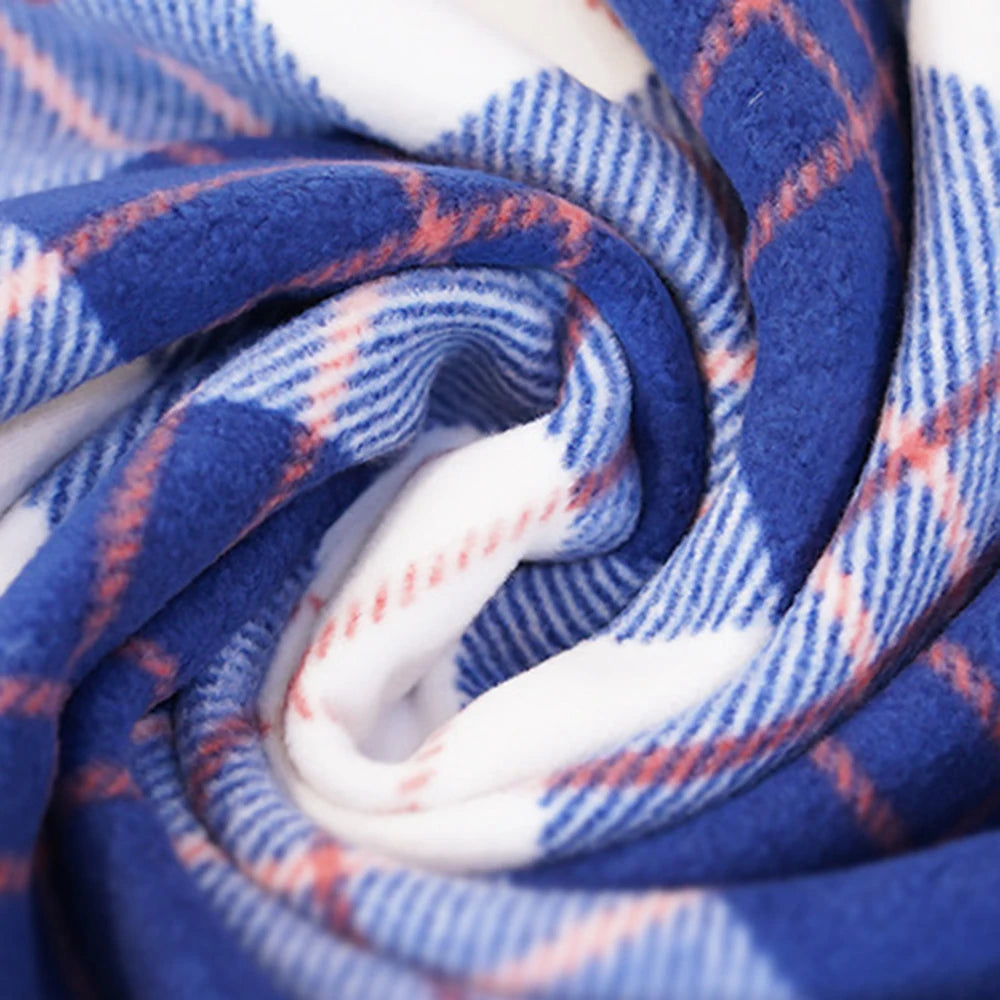 Winter Wearable Plaid Shawl Blanket with Button Warm