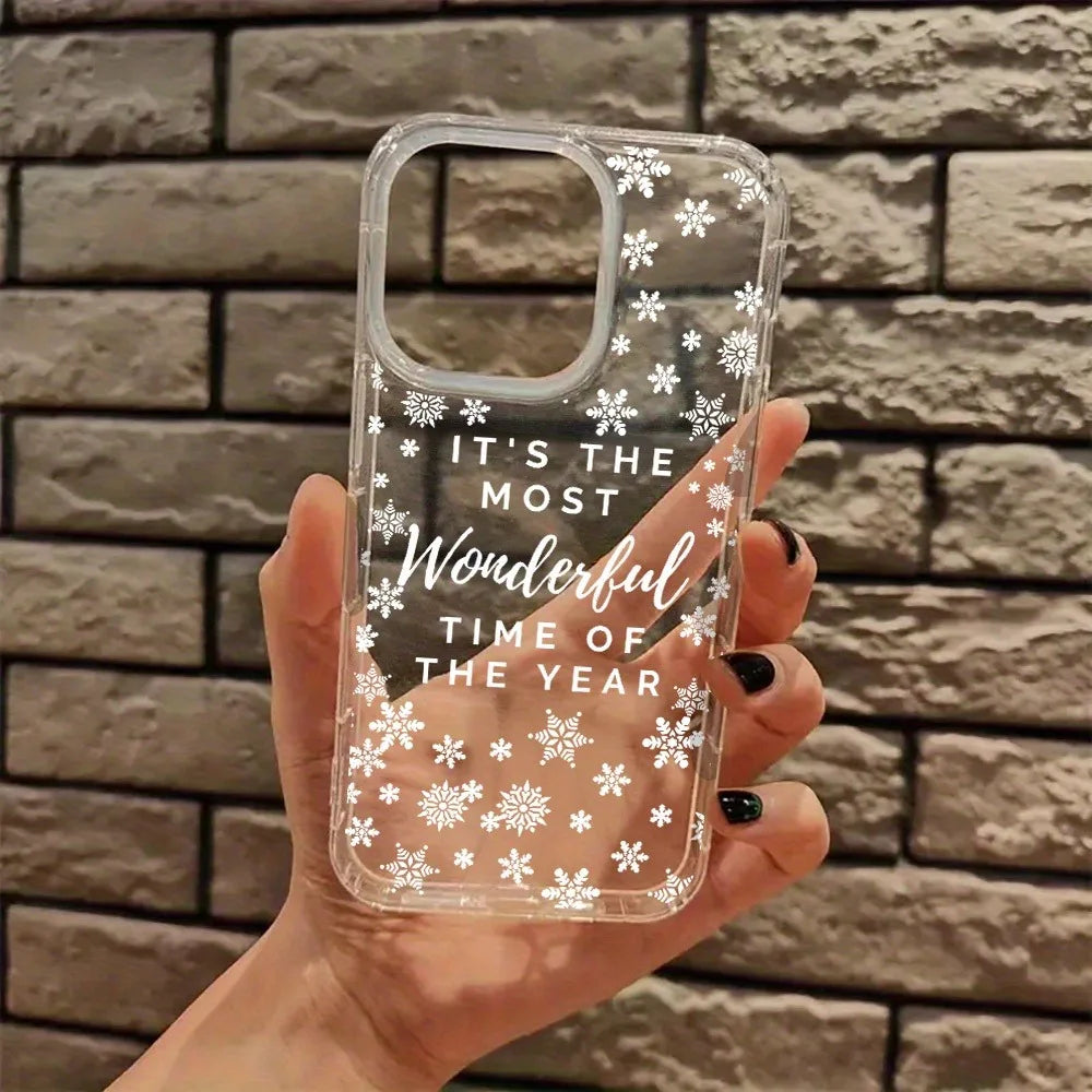Christmas Cute Snowflakes Phone Case Cover for iPhone 17 16 11 12 13 14 15 Pro Max XR XS X 7 8 Plus 17 Air Cases