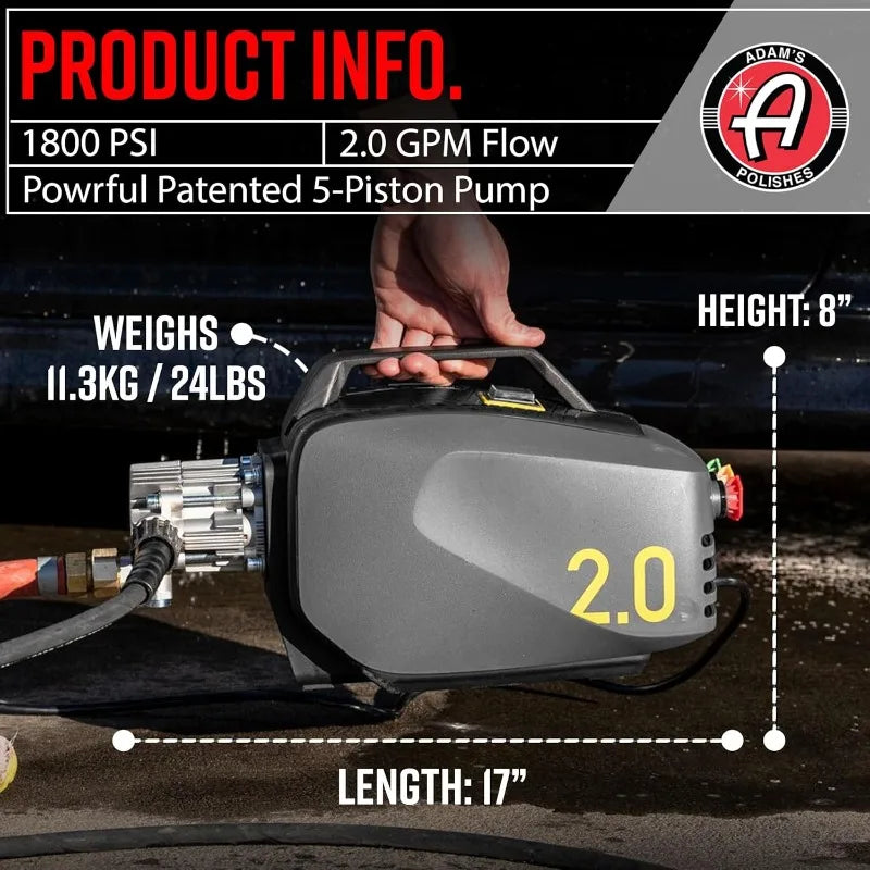 Active Pressure Washer 2.0 & Mega Foam Car Soap (5 Item) Powerful, Lightweight, Portable Electric Pressure Washer Sprayer