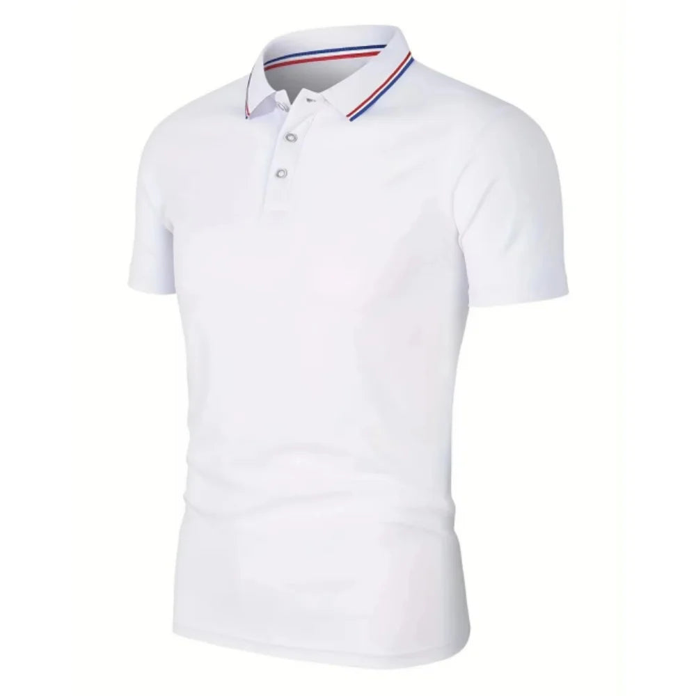 3Pcs Christmas Gift for Him Men's Polo Shirt Short Sleeve Cotton Tee