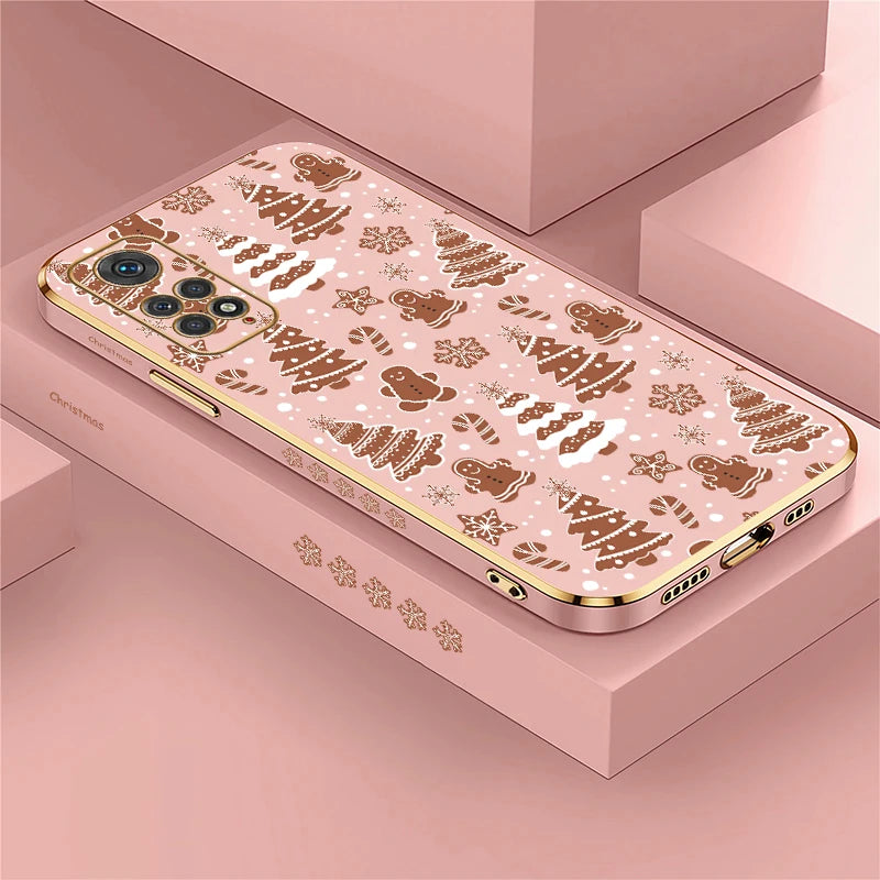 Soft Plating Phone Case For Xiaomi Redmi Note 8 9 Pro Max 9S 11 4G 11S 11E 11T 10T 10 Lite Christmas Tree Pattern Back Cover