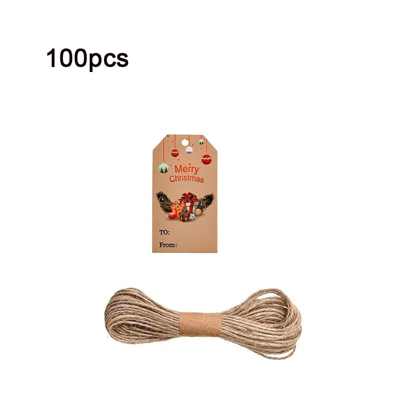 Merry Christmas Gift Wrapping Paper Tags