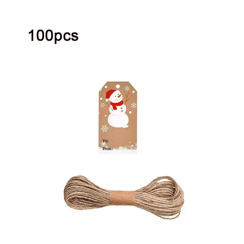 Merry Christmas Gift Wrapping Paper Tags