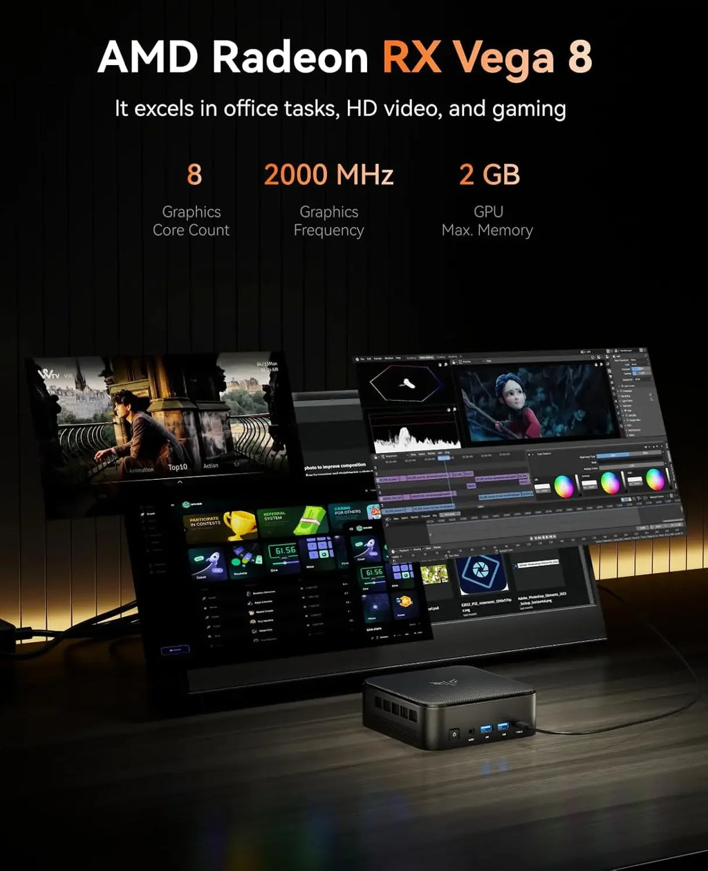 Mini Computer, Mini Gaming PC with USB SSD