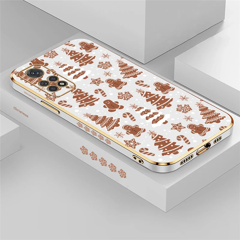 Soft Plating Phone Case For Xiaomi Redmi Note 8 9 Pro Max 9S 11 4G 11S 11E 11T 10T 10 Lite Christmas Tree Pattern Back Cover