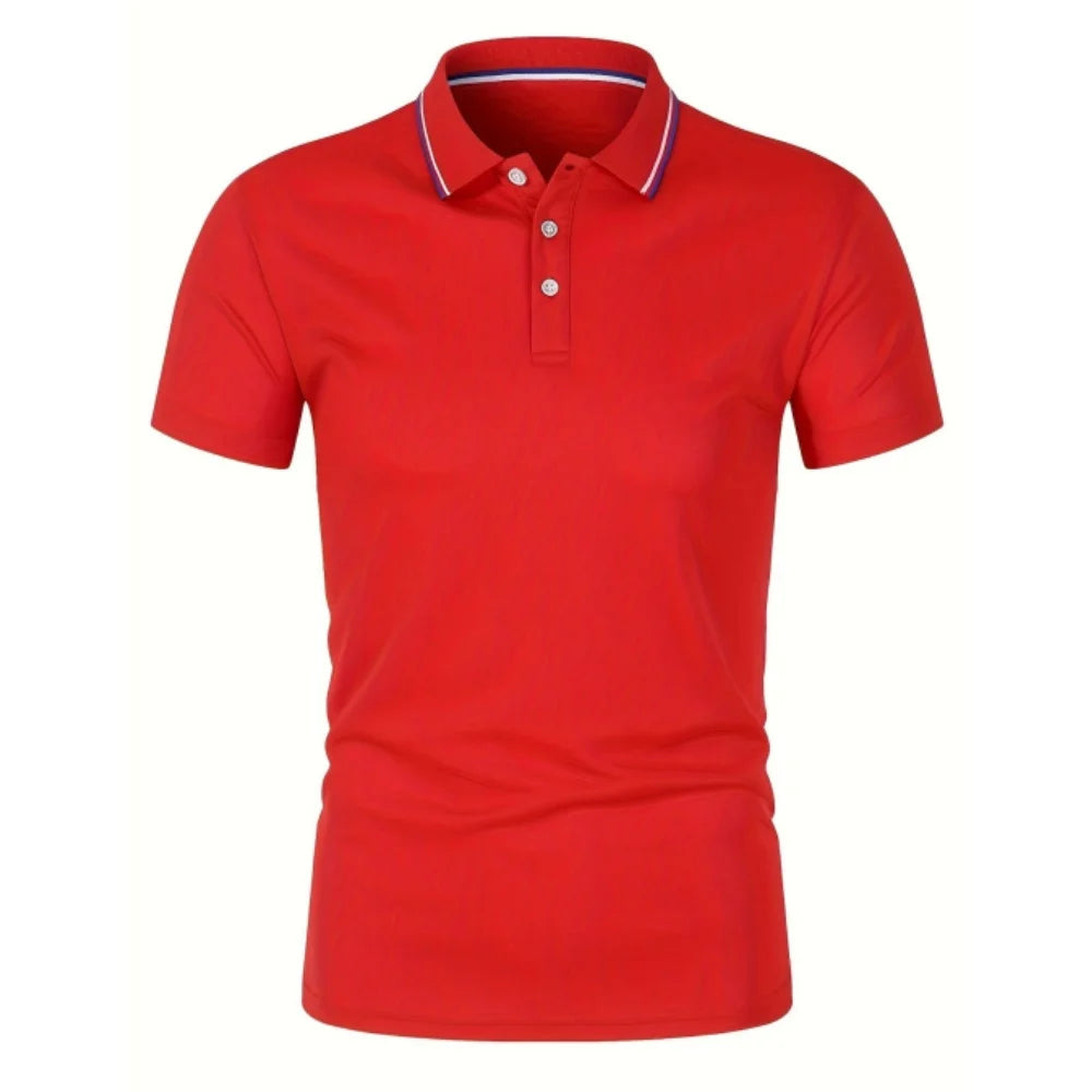 3Pcs Christmas Gift for Him Men's Polo Shirt Short Sleeve Cotton Tee